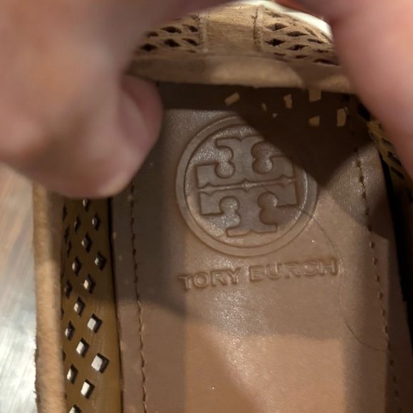 Tory Burch Tan Perforated Slip-On Loafers - Picture 6 of 7